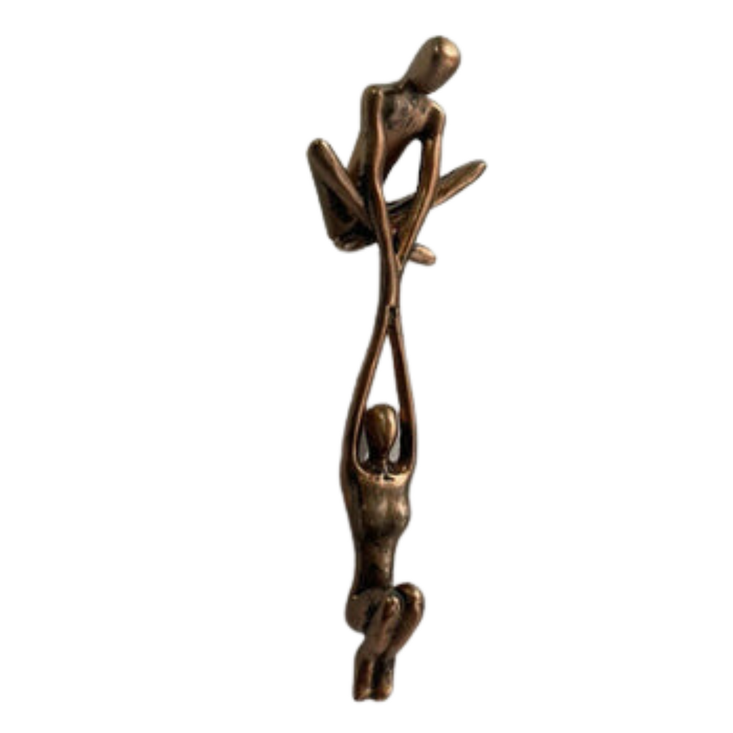 "Liefde en evenwicht sculptuur in bronzen hars, ideaal als unieke huisdecoratie voor tafels of schappen."