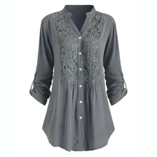 "Luchtige lange blouse met pofmouwen, zomereditie, vrouwelijk ontwerp voor veelzijdige stijl, frisse kleuren."