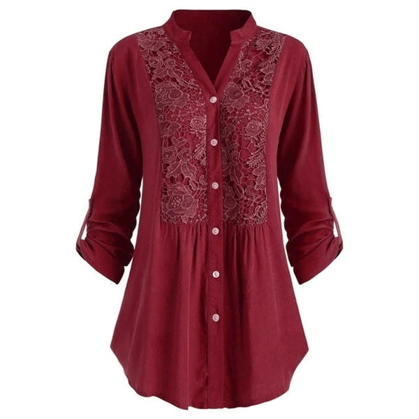 "Luchtige lange blouse met pofmouwen, zomereditie, vrouwelijk ontwerp voor veelzijdige stijl, frisse kleuren."