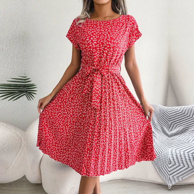 "Luchtige zomerjurk dames, elegante pasvorm, levendige kleuren, veelzijdig voor zomerse gelegenheden, vrouwelijk ontwerp."