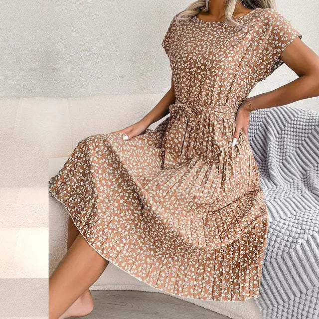 "Luchtige zomerjurk dames, elegante pasvorm, levendige kleuren, veelzijdig voor zomerse gelegenheden, vrouwelijk ontwerp."