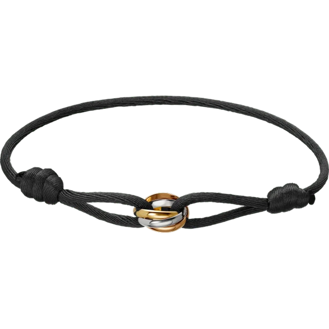 "Luxe Drie-Eenheid armband in 925 sterling zilver met drie verstrengelde ringen en verstelbare sluiting voor mannen en vrouwe