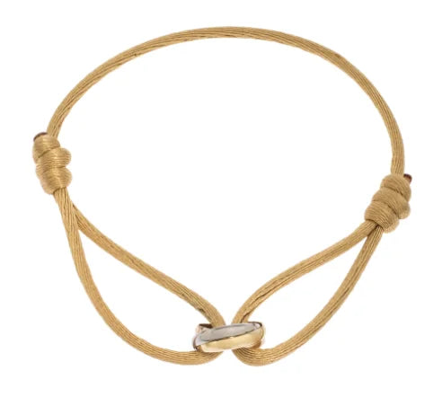 "Luxe Drie-Eenheid armband in 925 sterling zilver met drie verstrengelde ringen en verstelbare sluiting voor mannen en vrouwe