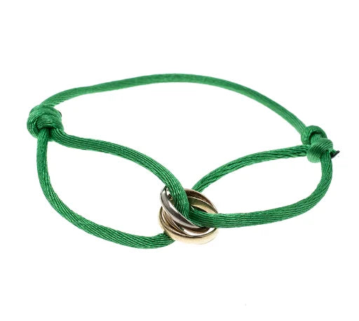 "Luxe Drie-Eenheid armband in 925 sterling zilver met drie verstrengelde ringen en verstelbare sluiting voor mannen en vrouwe