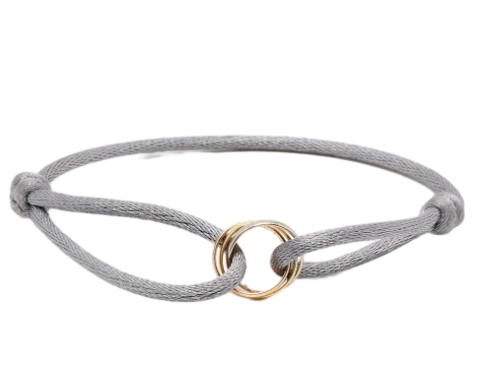 "Luxe Drie-Eenheid armband in 925 sterling zilver met drie verstrengelde ringen en verstelbare sluiting voor mannen en vrouwe
