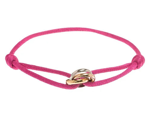 "Luxe Drie-Eenheid armband in 925 sterling zilver met drie verstrengelde ringen en verstelbare sluiting voor mannen en vrouwe