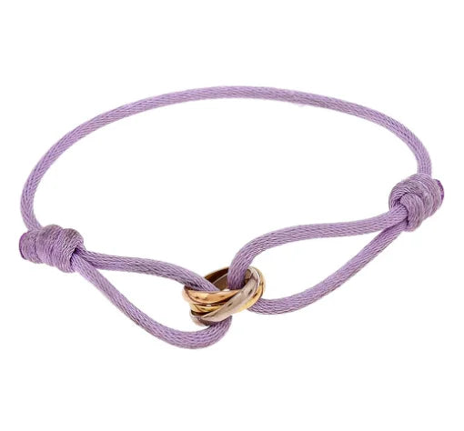 "Luxe Drie-Eenheid armband in 925 sterling zilver met drie verstrengelde ringen en verstelbare sluiting voor mannen en vrouwe