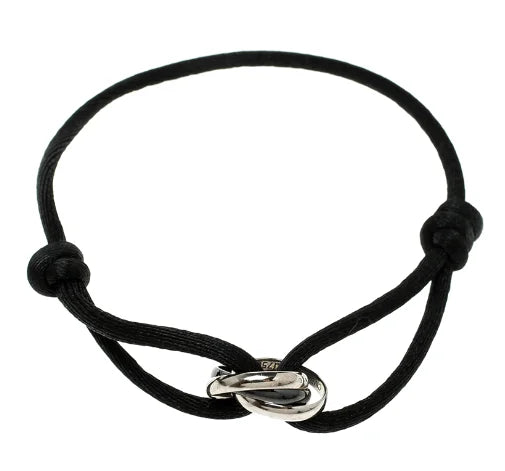 "Luxe Drie-Eenheid armband in 925 sterling zilver met drie verstrengelde ringen en verstelbare sluiting voor mannen en vrouwe
