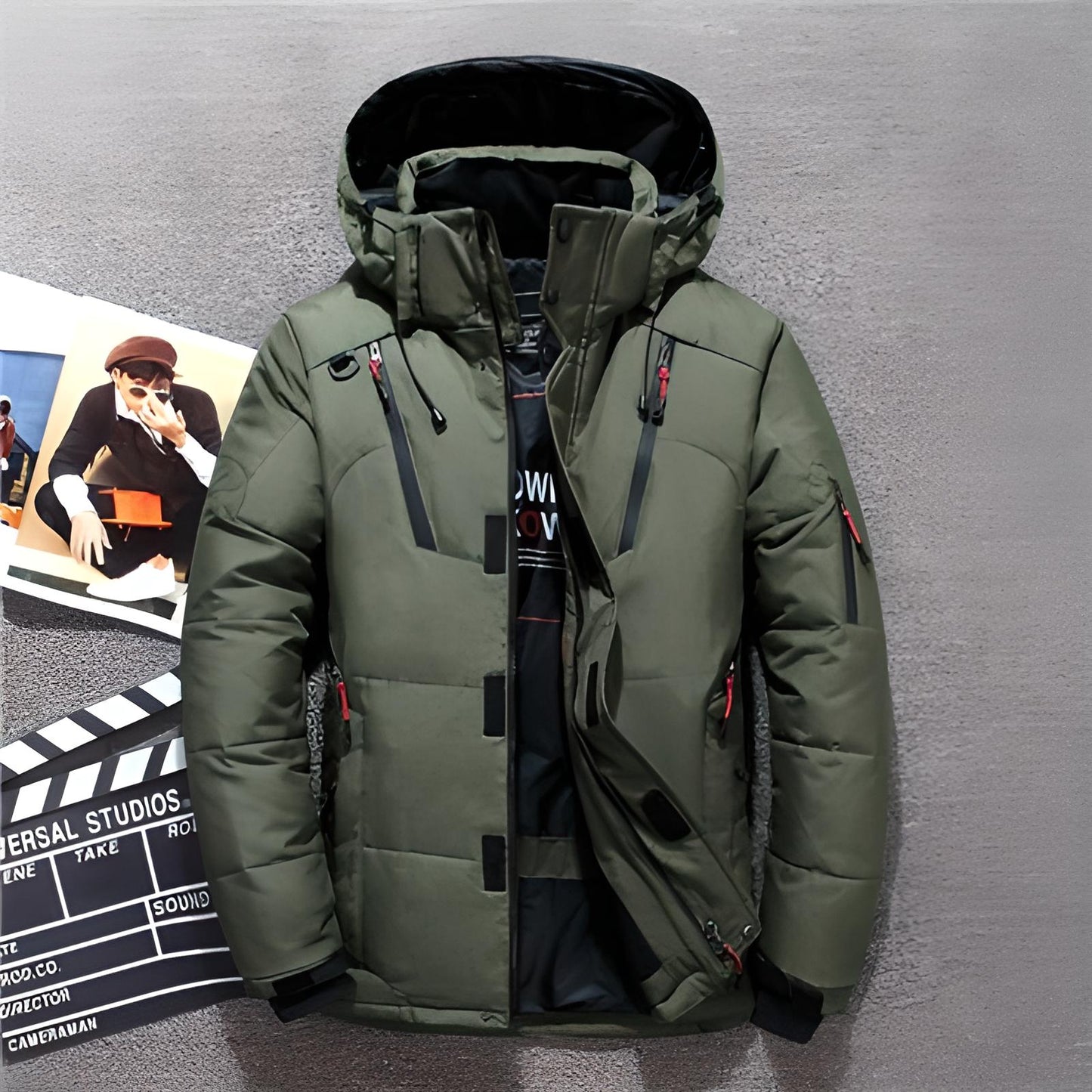 "Luxe heren parka winterjas, zwarte kleur, softshell, uitstekende isolatie, stijlvol ontwerp voor koude stads- en buitenactiv