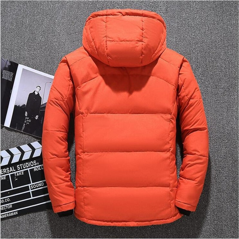"Luxe heren parka winterjas, zwarte kleur, softshell, uitstekende isolatie, stijlvol ontwerp voor koude stads- en buitenactiv