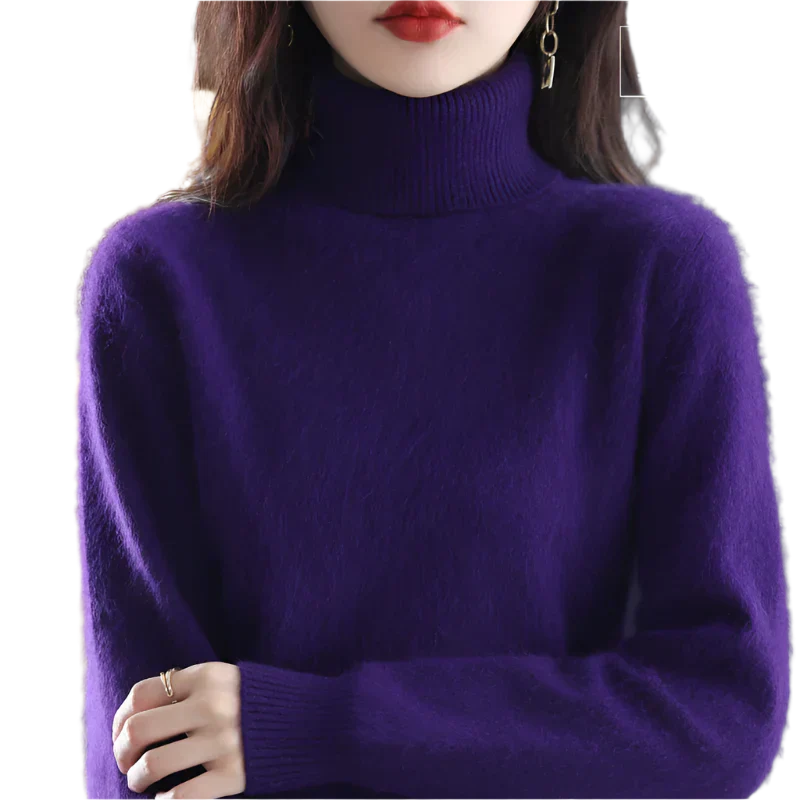 "Luxe kasjmier coltrui voor dames, elegant ontwerp, 100% kasjmier, avocadogroen, herfst-winter, warm en stijlvol."