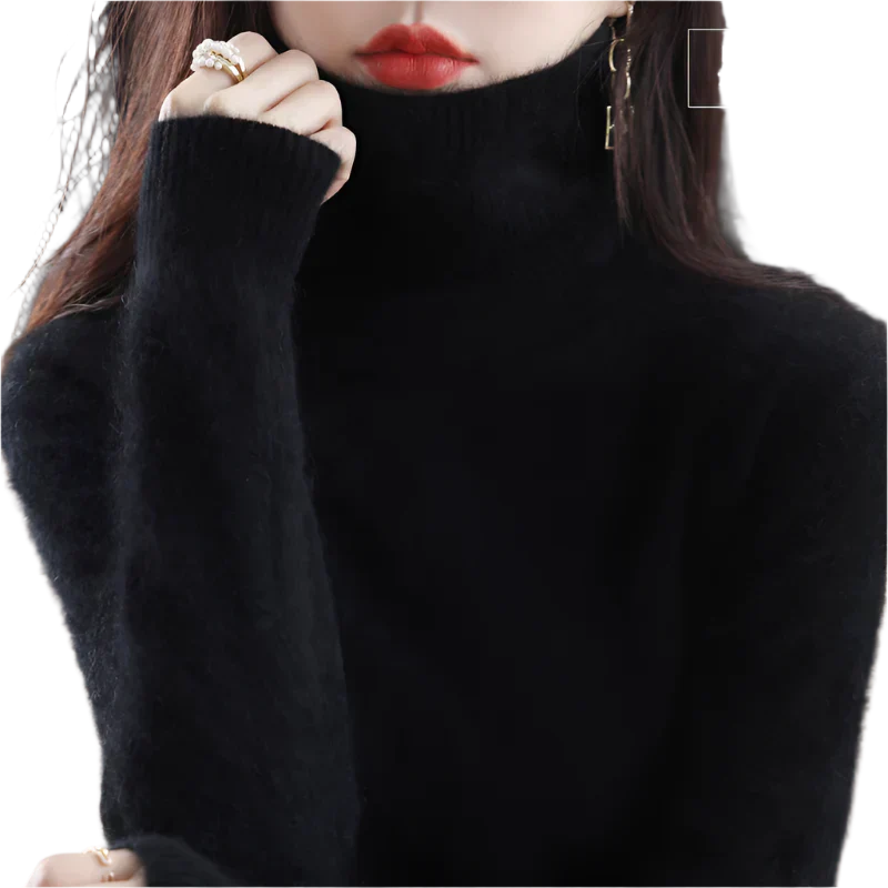 "Luxe kasjmier coltrui voor dames, elegant ontwerp, 100% kasjmier, avocadogroen, herfst-winter, warm en stijlvol."