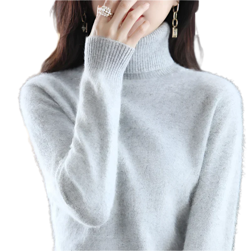 "Luxe kasjmier coltrui voor dames, elegant ontwerp, 100% kasjmier, avocadogroen, herfst-winter, warm en stijlvol."