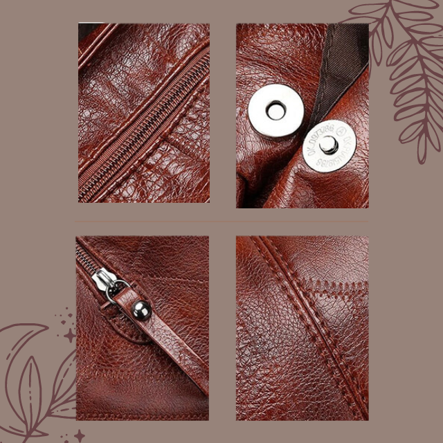 "Luxe leren schoudertas voor vrouwen, elegant design, duurzaam echt leer, ruim met georganiseerde vakken."