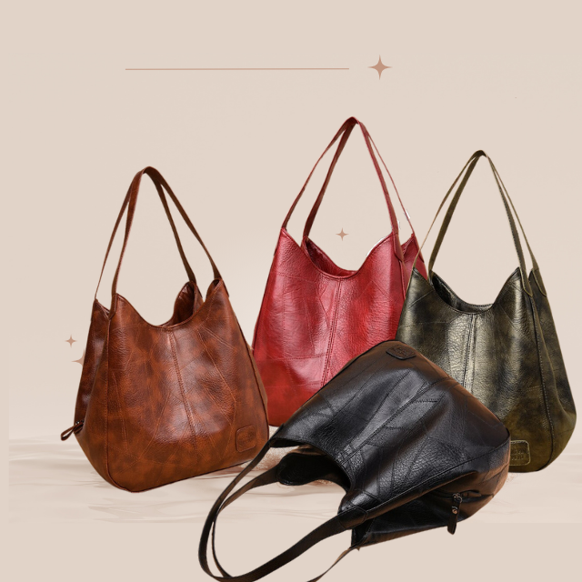 "Luxe leren schoudertas voor vrouwen, elegant design, duurzaam echt leer, ruim met georganiseerde vakken."