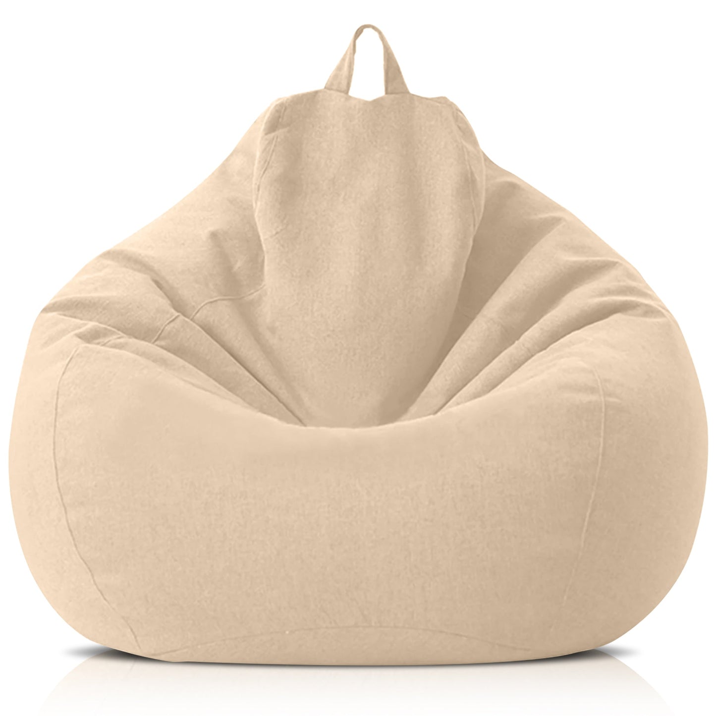 "Luxe linnen zitzak met vulling, ergonomisch, comfortabel, stijlvolle afwerking, voor woonkamer of slaapkamer inrichting."