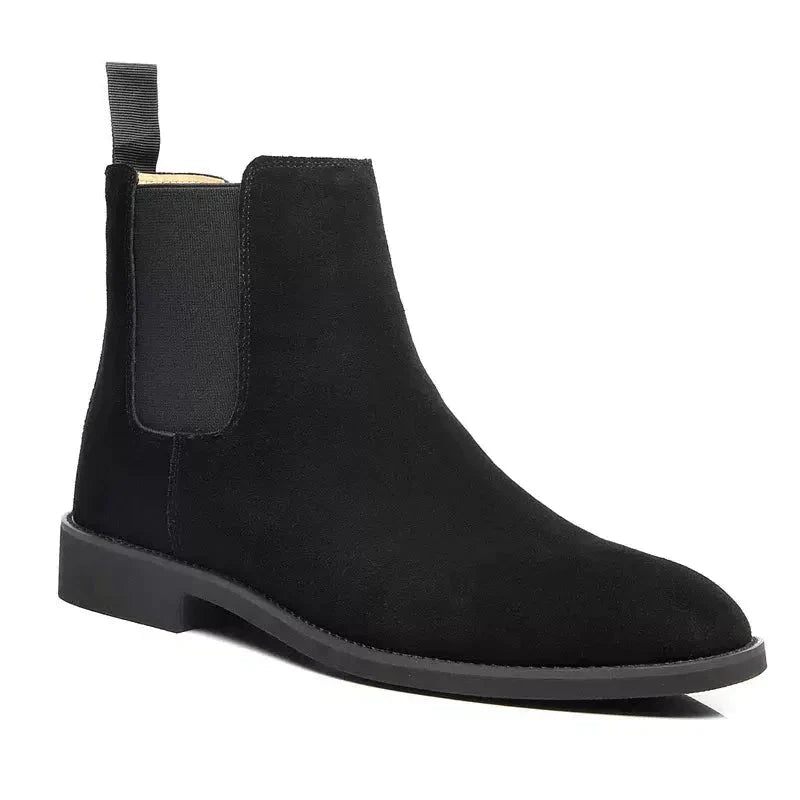 Luxe suède Chelsea boots voor dames en heren, stijlvol kalfs suède met leren binnenzool, veelzijdig en elegant ontwerp.