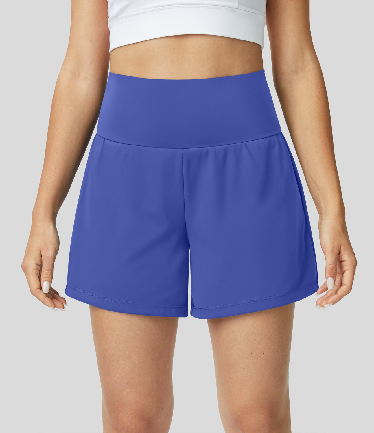 "Margarethe yoga shorts, hoge taille, ademend, 2-in-1 ontwerp, zwart, optimale bewegingsvrijheid tijdens yoga of fitness."