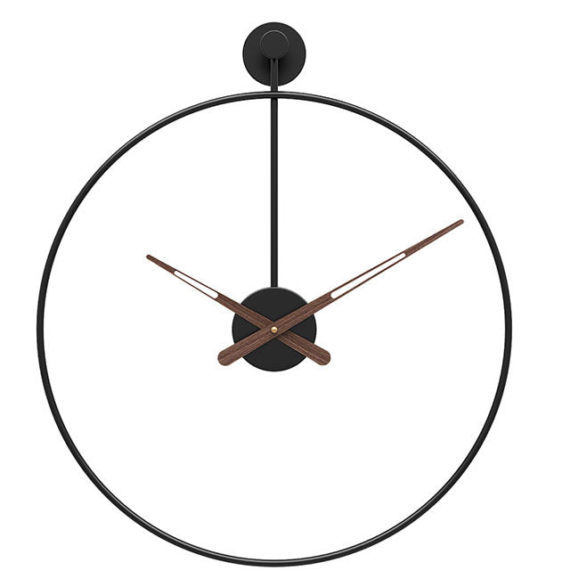 "Moderne 16-inch wandklok in goud en zwart, minimalistisch design, strakke lijnen, perfect voor modern interieur."