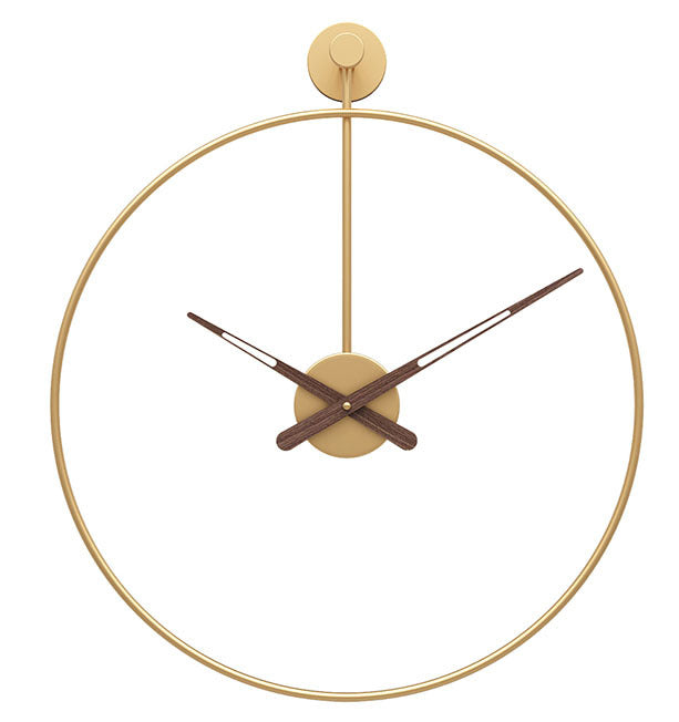 "Moderne 16-inch wandklok in goud en zwart, minimalistisch design, strakke lijnen, perfect voor modern interieur."
