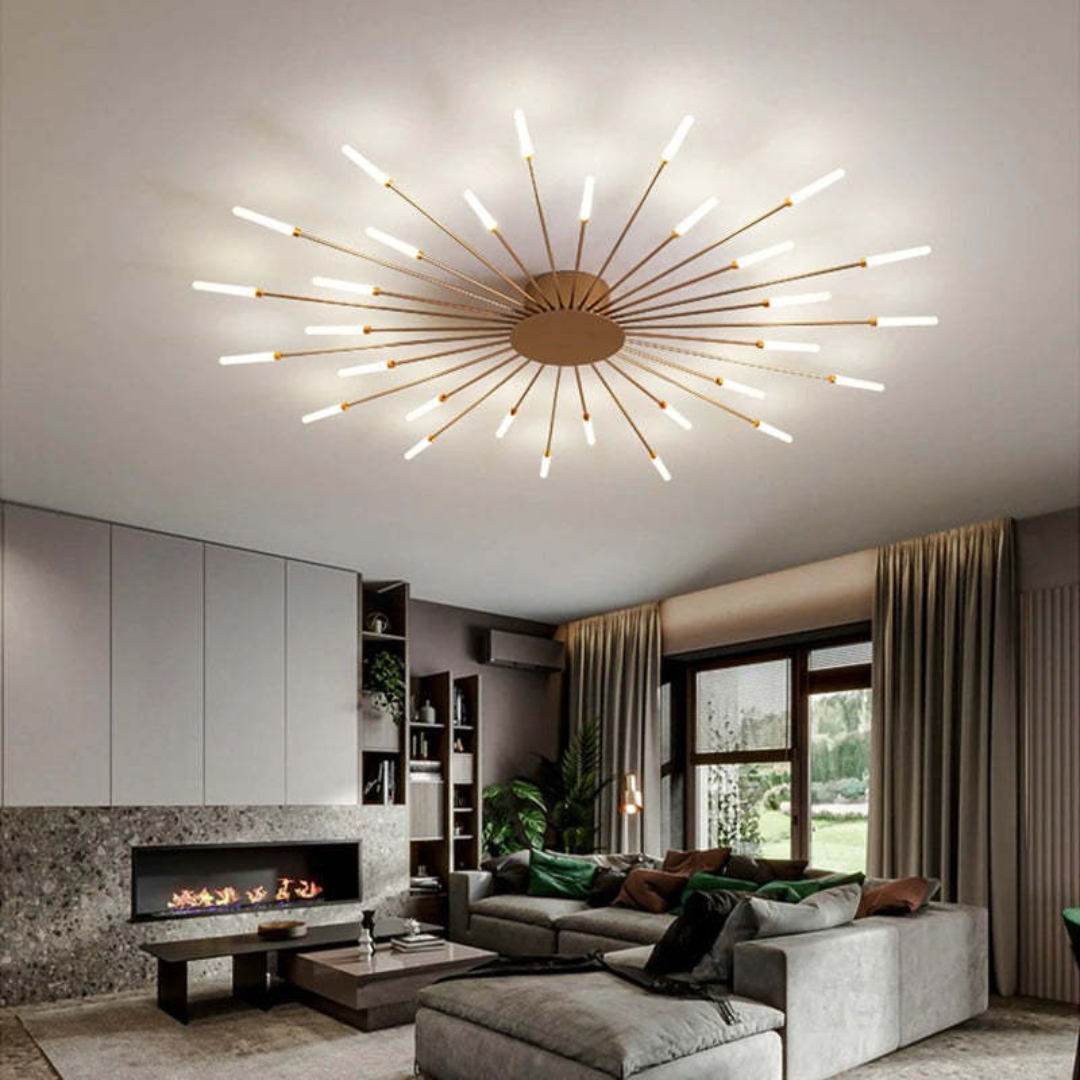 "Moderne grote LED plafondlamp, energiezuinig met slank ontwerp, metaal en acryl, geschikt voor diverse interieurstijlen."