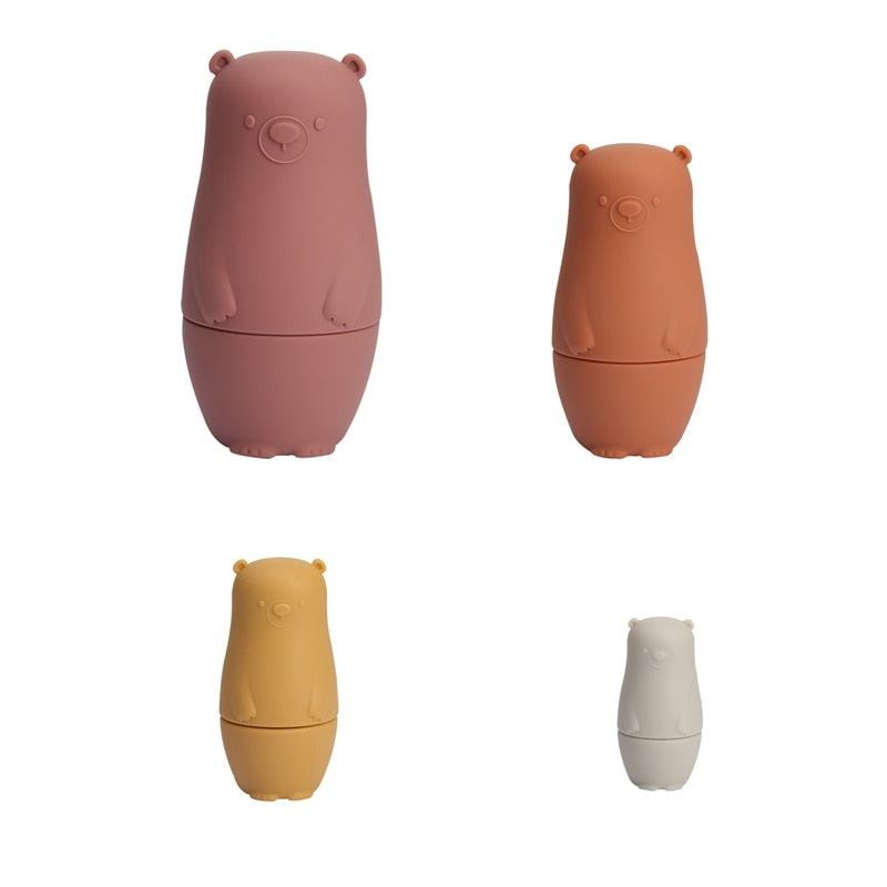 "Moderne Nesting Dolls in pastelkleuren, siliconen speelgoed voor kinderen, stimuleert leren door spelen."