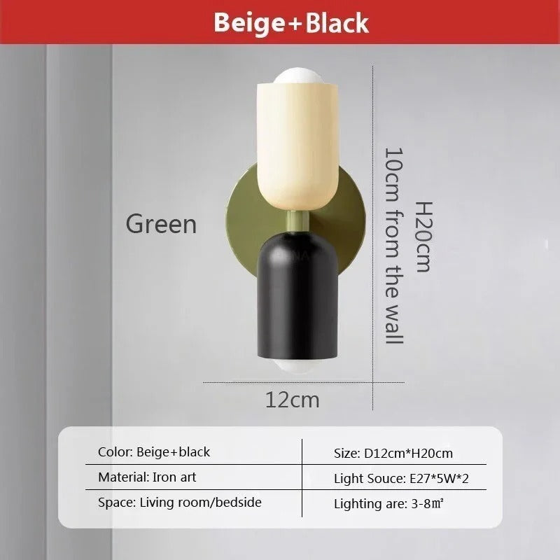 "Moderne Nordic LED wandlamp, minimalistisch design, dubbele kop, sfeervolle verlichting, ijzeren materiaal"