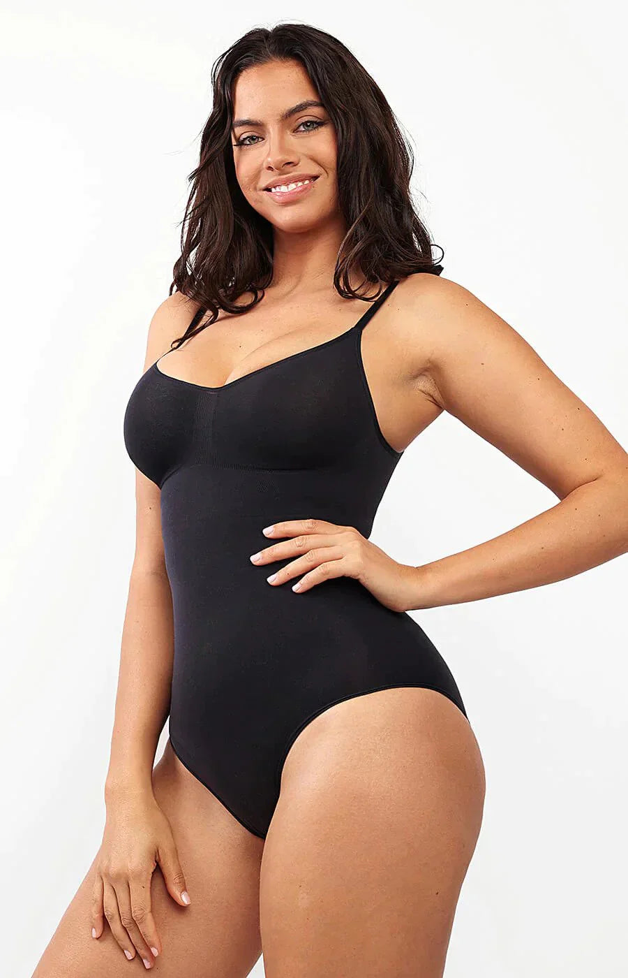 "Naadloze shapewear bodysuit met verstelbare spaghettibandjes, ingebouwde bh, in elastisch materiaal voor een gestroomlijnd s