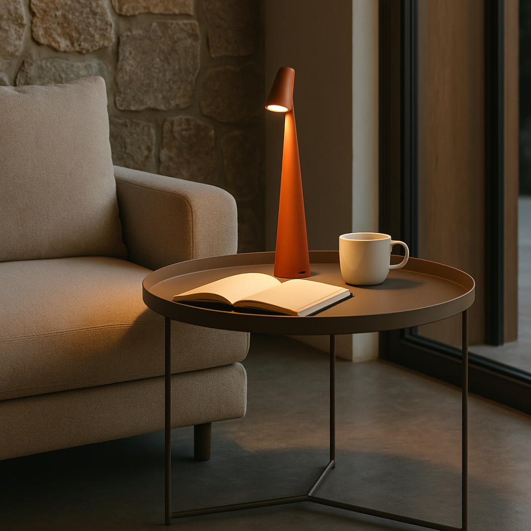 "Nordic minimalistische LED tafellamp, zwart, dimbaar, draadloos, elegant en modern ontwerp voor elke interieurstijl."