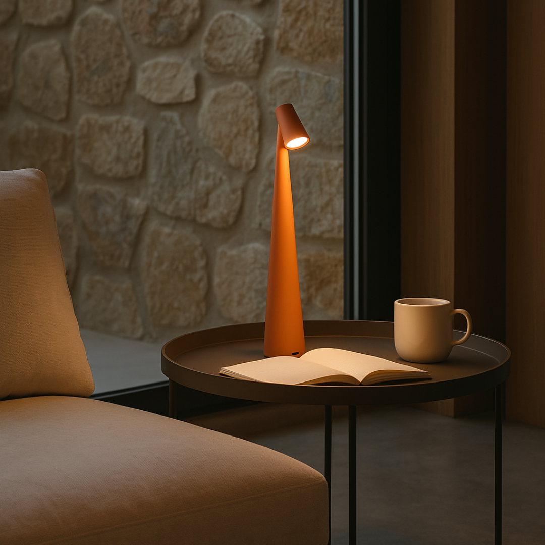 "Nordic minimalistische LED tafellamp, zwart, dimbaar, draadloos, elegant en modern ontwerp voor elke interieurstijl."