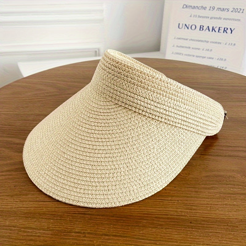 Opvouwbare zonneklep met brede rand voor dames, elegante en functionele bescherming tegen de zon met ademend ontwerp.