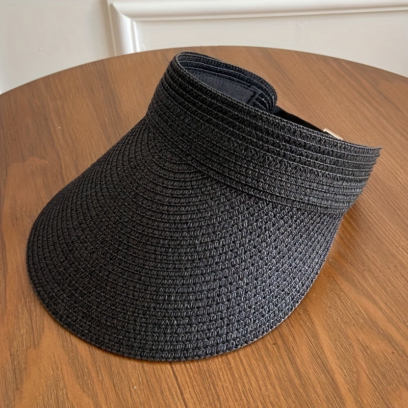 Opvouwbare zonneklep met brede rand voor dames, elegante en functionele bescherming tegen de zon met ademend ontwerp.