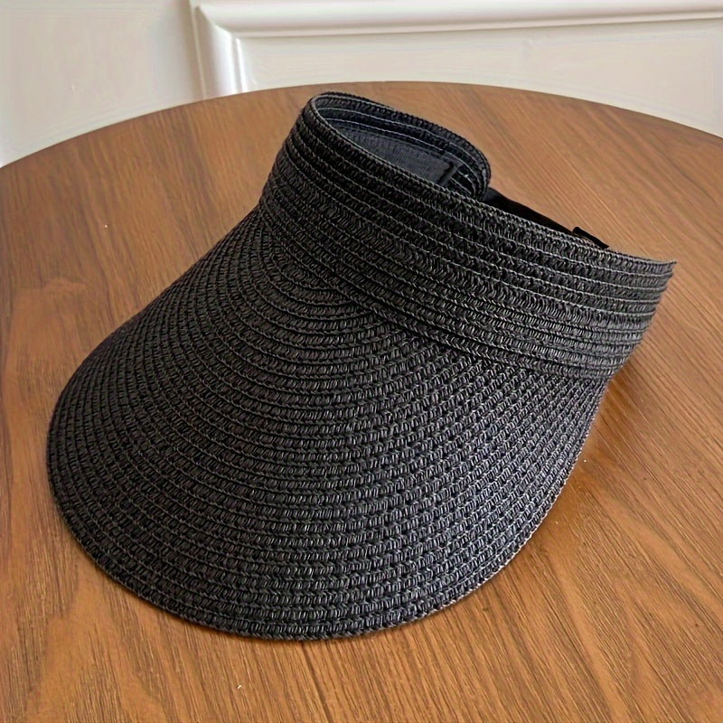 Opvouwbare zonneklep met brede rand voor dames, elegante en functionele bescherming tegen de zon met ademend ontwerp.