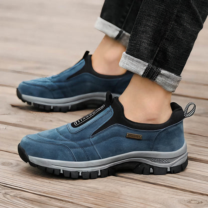 "Orion™ orthopedische suède wandelschoenen heren, ergonomische inlegzolen, luxe blauwe uitstraling, lichtgewicht en comfortab