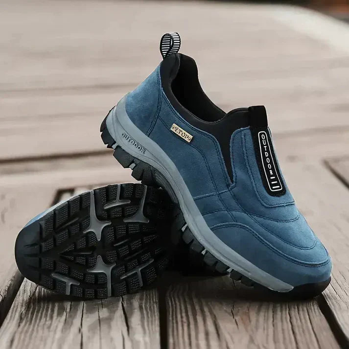 "Orion™ orthopedische suède wandelschoenen heren, ergonomische inlegzolen, luxe blauwe uitstraling, lichtgewicht en comfortab