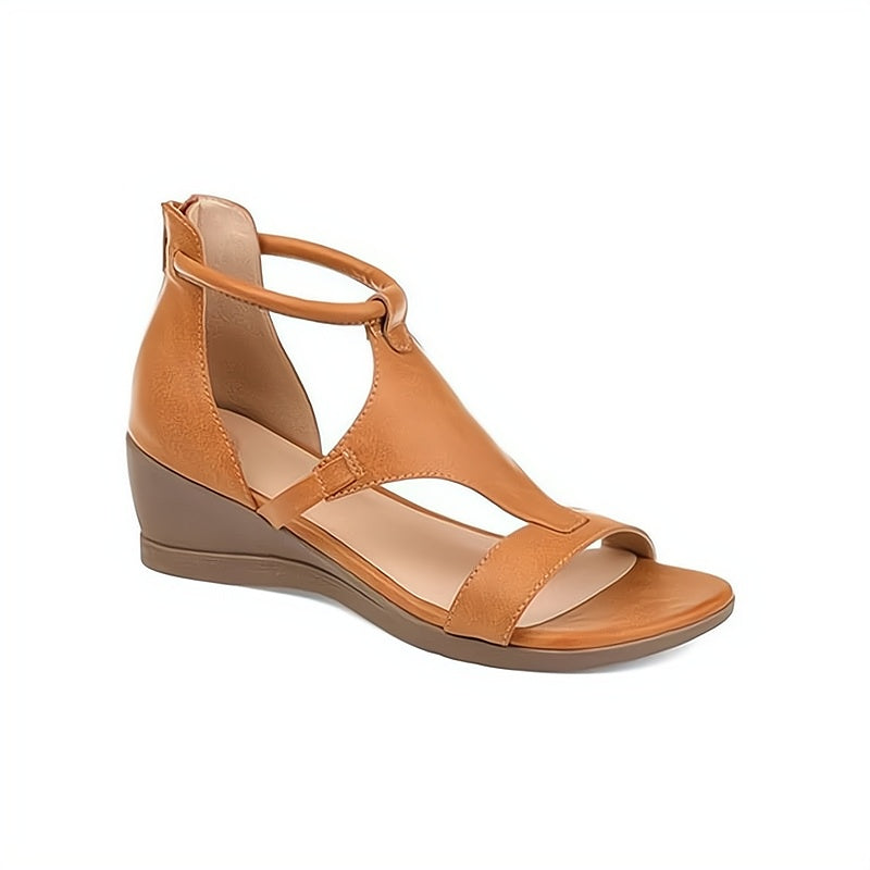 "Orthopedische dames sandalen, ergonomisch en stijlvol, lichtbruin, bieden comfort en ondersteuning voor dagelijks gebruik."
