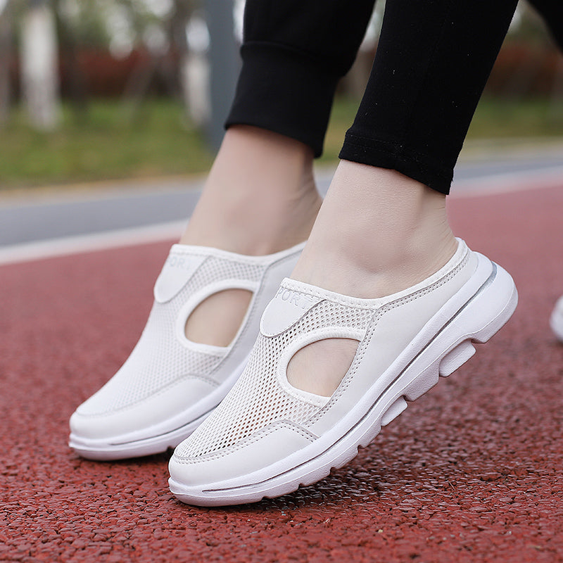 "Orthopedische herenpantoffels slip-on, ademend mesh en lichtgewicht, comfortabel voor brede voeten en dagelijks gebruik."