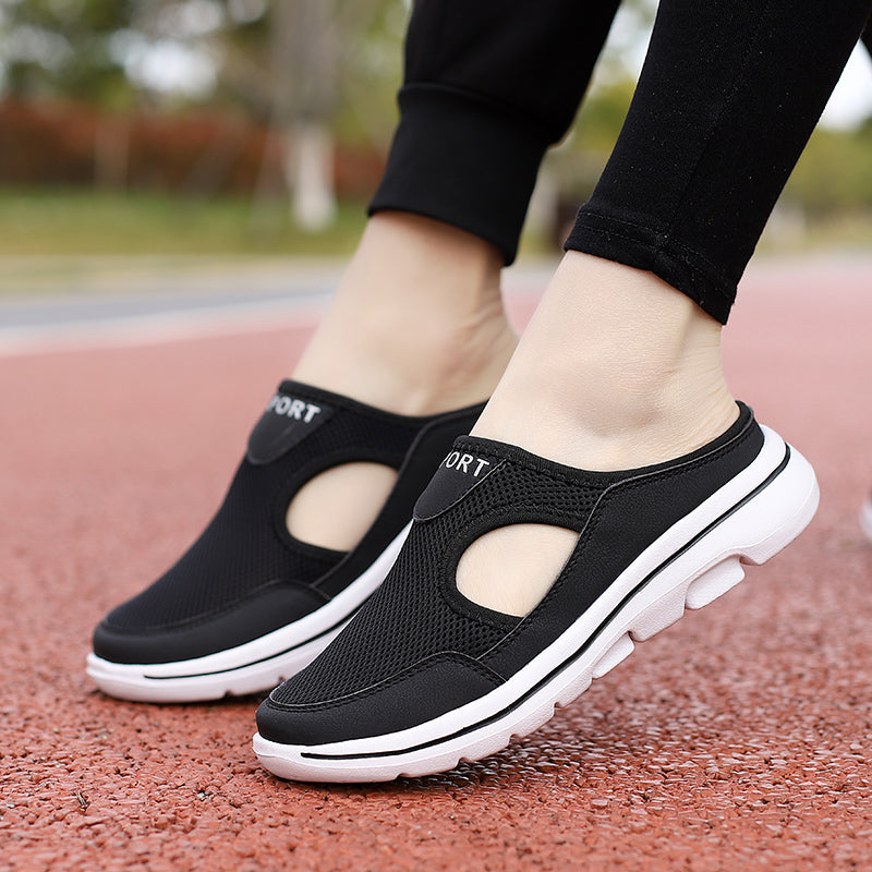 "Orthopedische herenpantoffels slip-on, ademend mesh en lichtgewicht, comfortabel voor brede voeten en dagelijks gebruik."