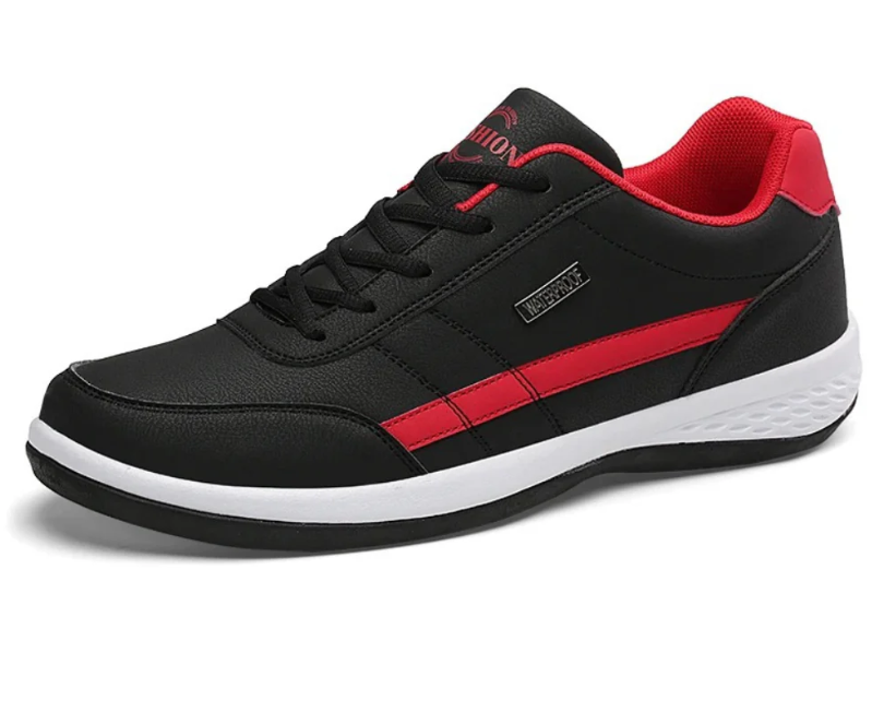 "Orthopedische herensneakers, blauwe ademende stof, dempende zool voor comfort en ondersteuning bij dagelijks gebruik."