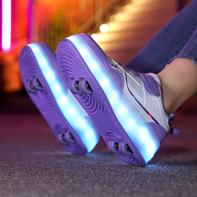 "Orthopedische LED rolsneakers met verstelbare wielen en verlichting, kindvriendelijke duurzame design voor comfort en plezie