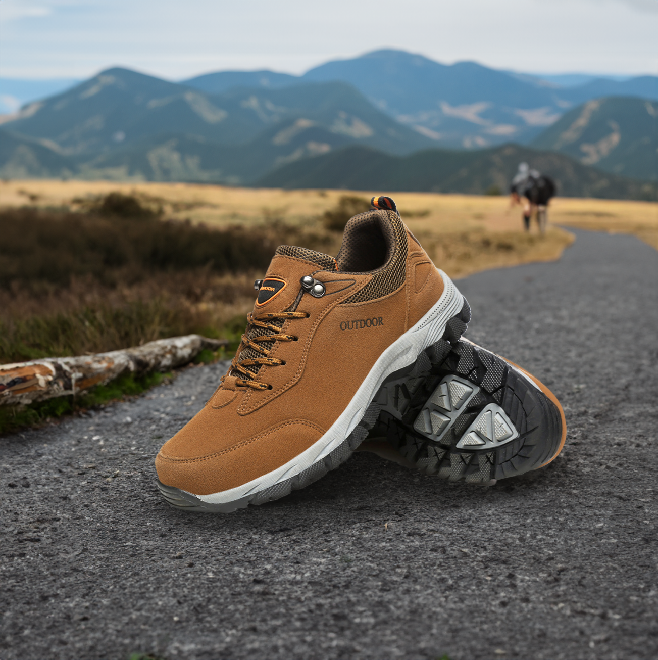 "Orthopedische wandelschoenen heren, grijs met stevige zool en ademende bovenkant voor comfort en ondersteuning."