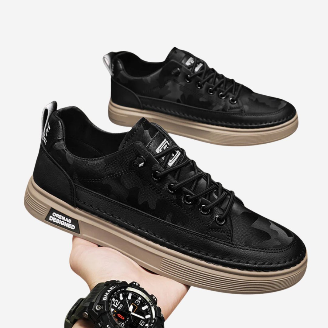 "Prime waterdichte herensneakers van PU-leer met antislipzool, bruine tint, stijlvol en comfortabel voor dagelijks gebruik."