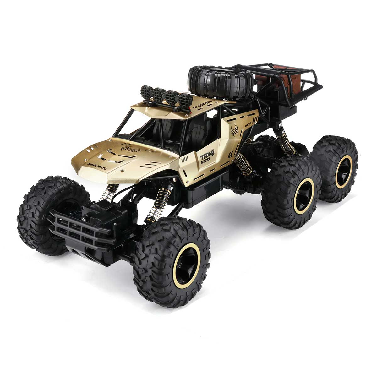 "Robuuste 6-wiel RC monster truck, off-road, 1/12 schaal, met antislipbanden en realistische details voor ultiem avontuur."