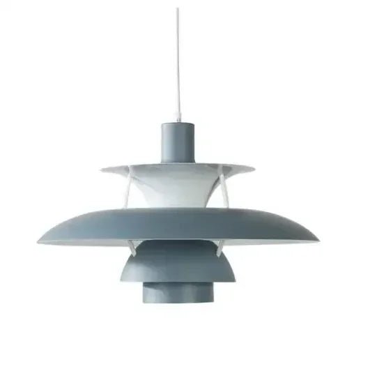 "Scandinavische plafondlamp met modern design, dimbare functie, in blauwe, oranje of zwarte finish, LED-compatibel"