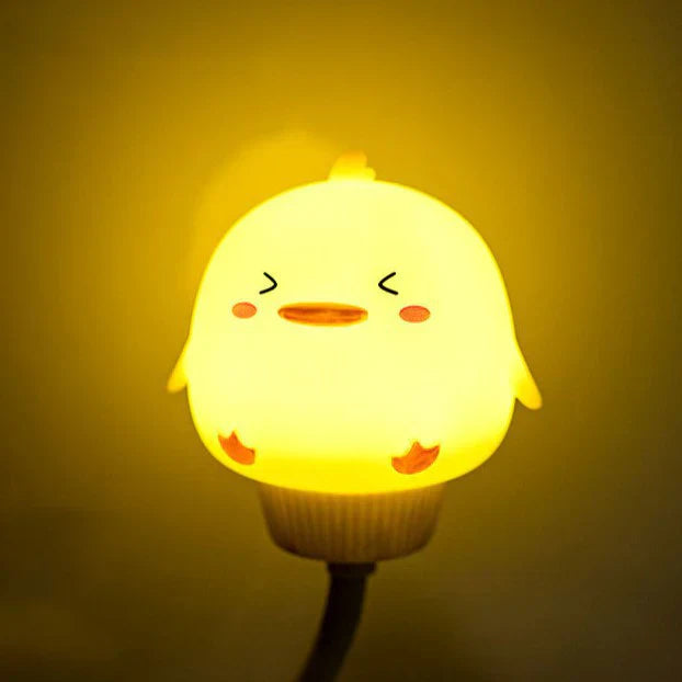 "Schattig nachtlampje tafelmodel met dierenthema: kitten, konijn, eend of beer, warm LED-licht voor gezellige verlichting."