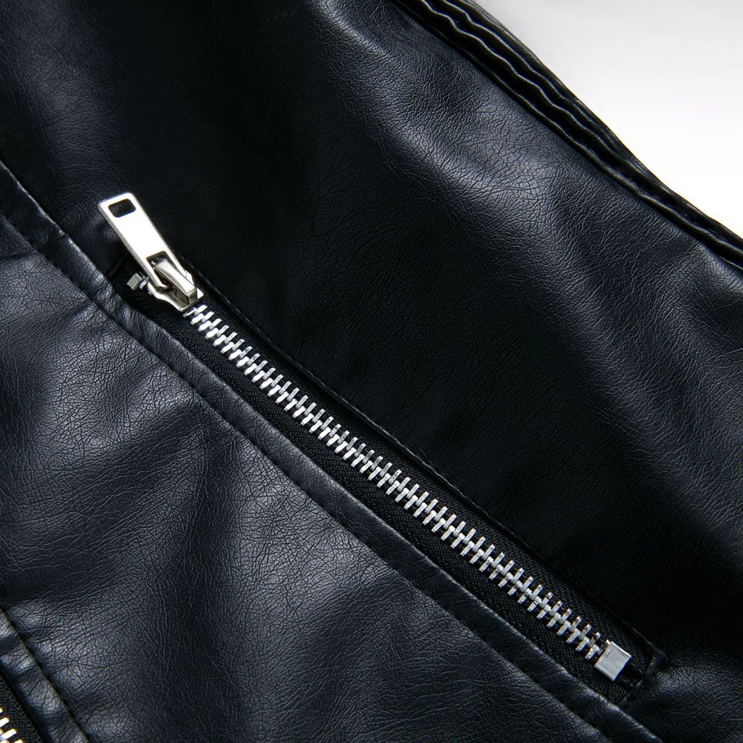"Sophie leren jas zwart, asymmetrische rits, reverskraag, stijlvol en elegant leerjack voor dames."