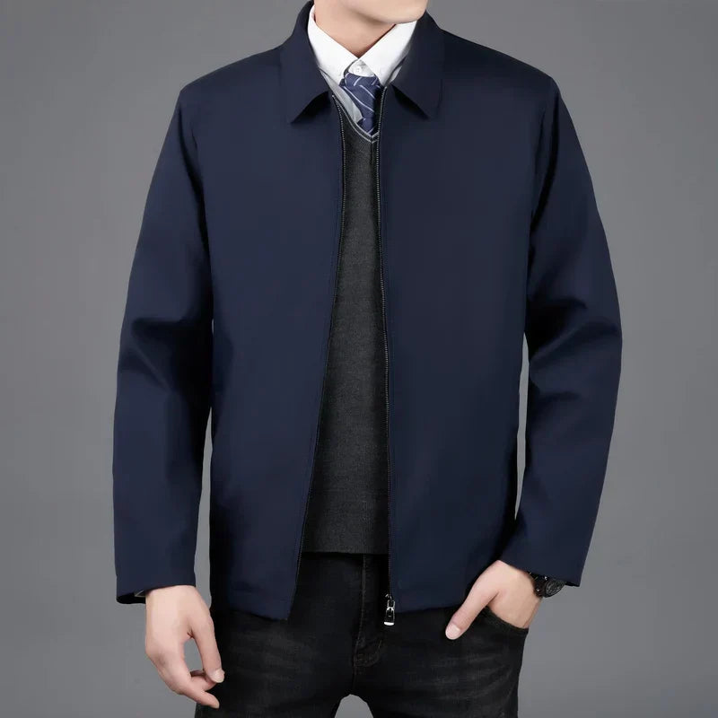 "Stijlvol en veelzijdig heren Nerio jasje met strakke lijnen, donkerblauw, ideaal voor casual en formele gelegenheden."