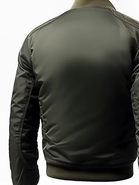 Stijlvol heren bomberjack met elastische boorden, ritszakken en ademende stof. Veelzijdig design, ideaal voor casual en nette