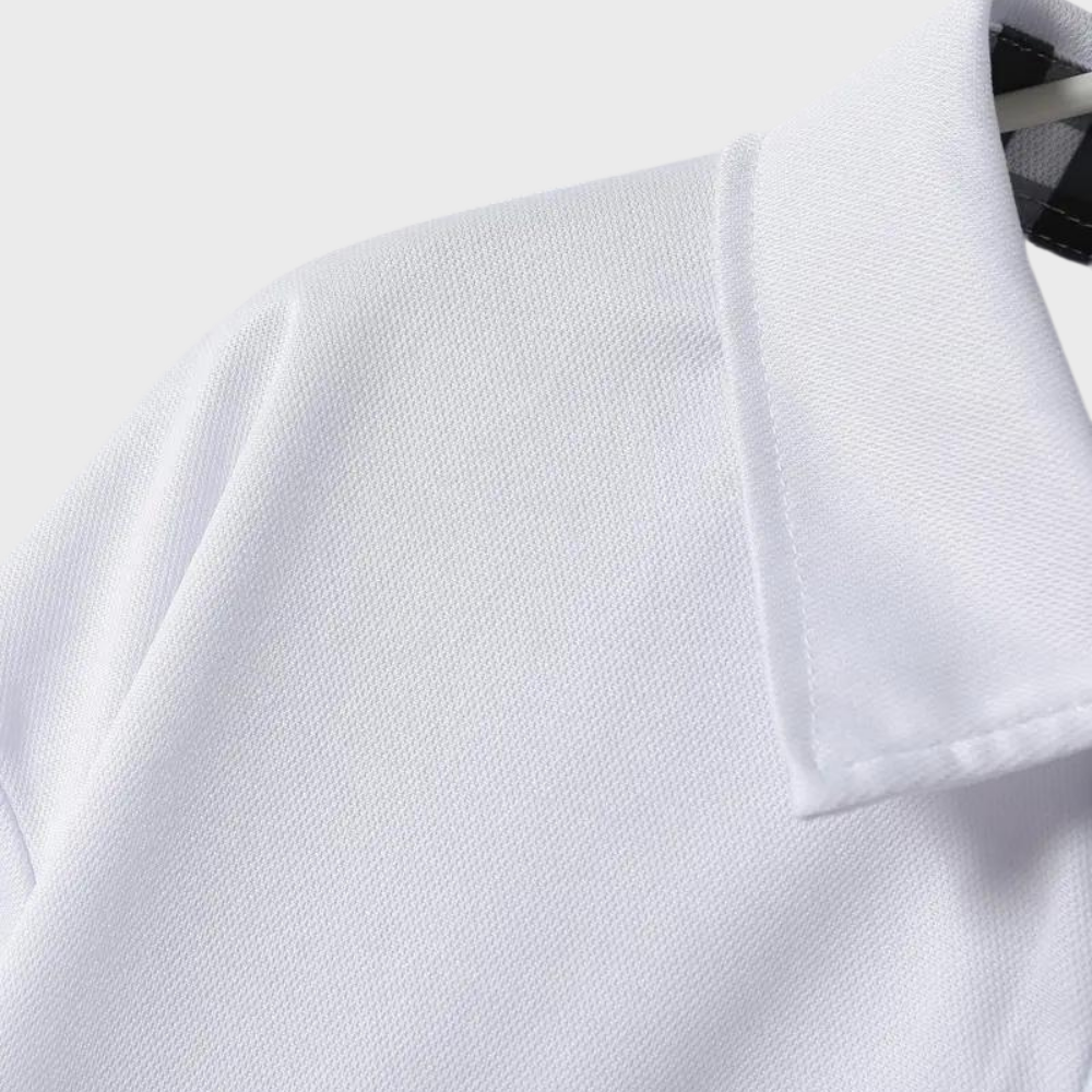 Stijlvol heren poloshirt met lange mouwen in marineblauw, zilvergrijs en zwart voor comfort en veelzijdige uitstraling.