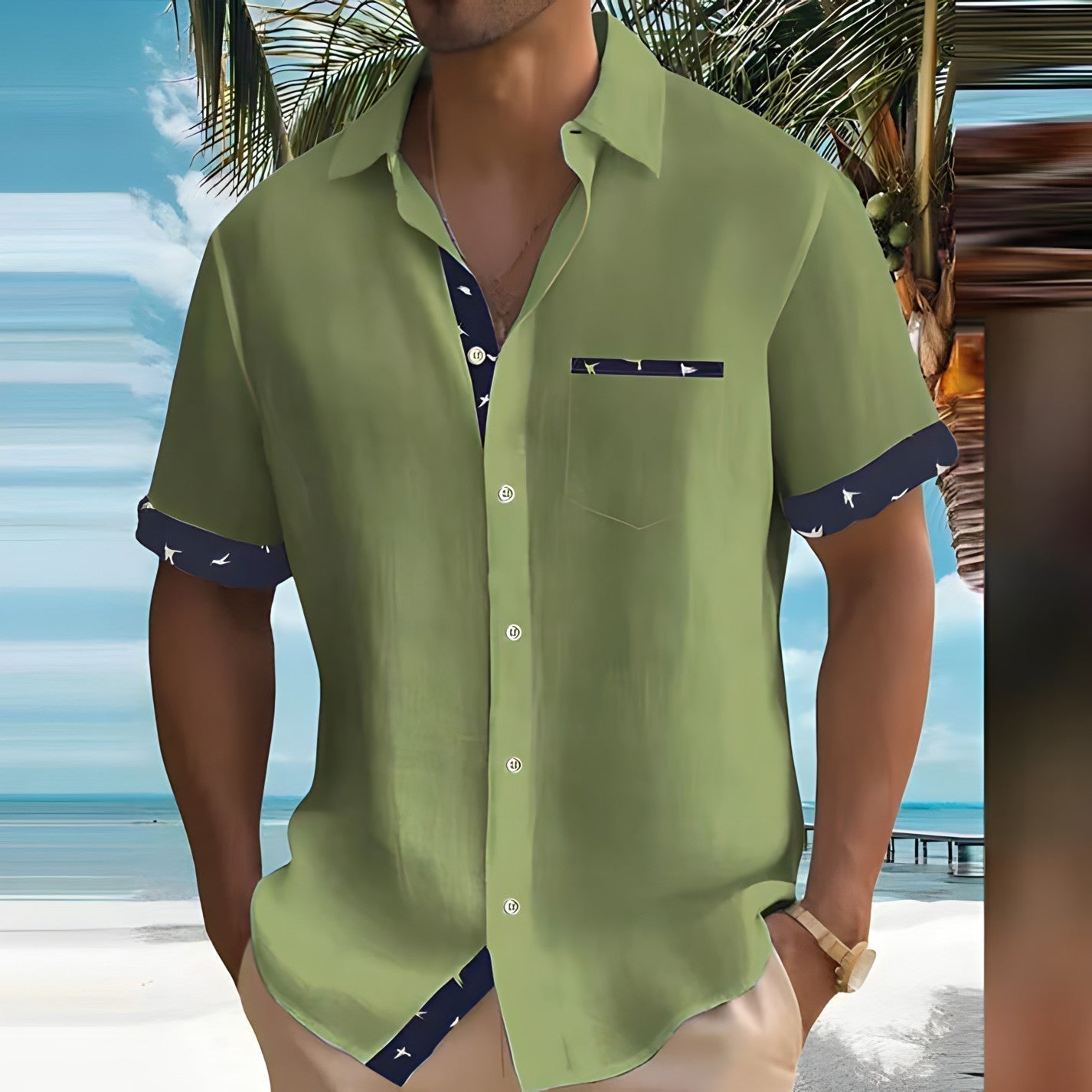 "Stijlvol herenoverhemd in ademend materiaal, luchtig, moderne pasvorm, verkrijgbaar in diverse kleuren voor casual look."